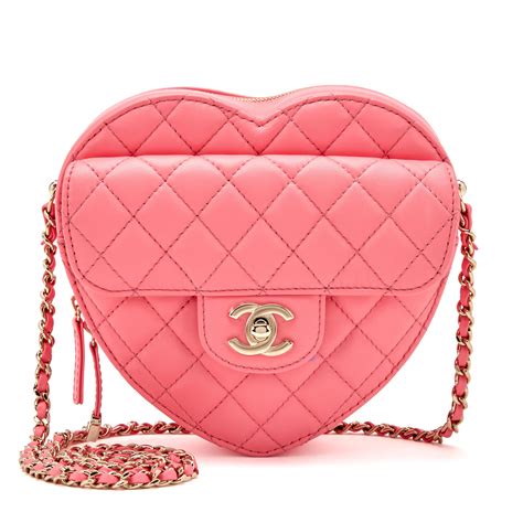 chanel heart purse pink